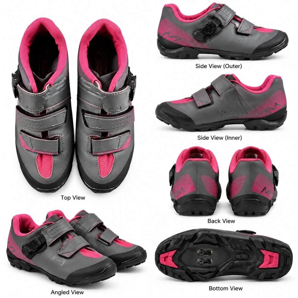 Shimano ME3 Women's Mountain Biking‎ shoes size 9.5 Grey Pink TORBAL low buckle